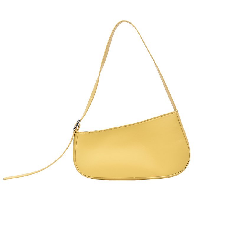 Rétro sacs pour femmes petit sac à bandoulière en cuir été couleur unie sac à main et sac à main femmes Vintage Hobo sacs femme Bolsos: Yellow shoulder bag