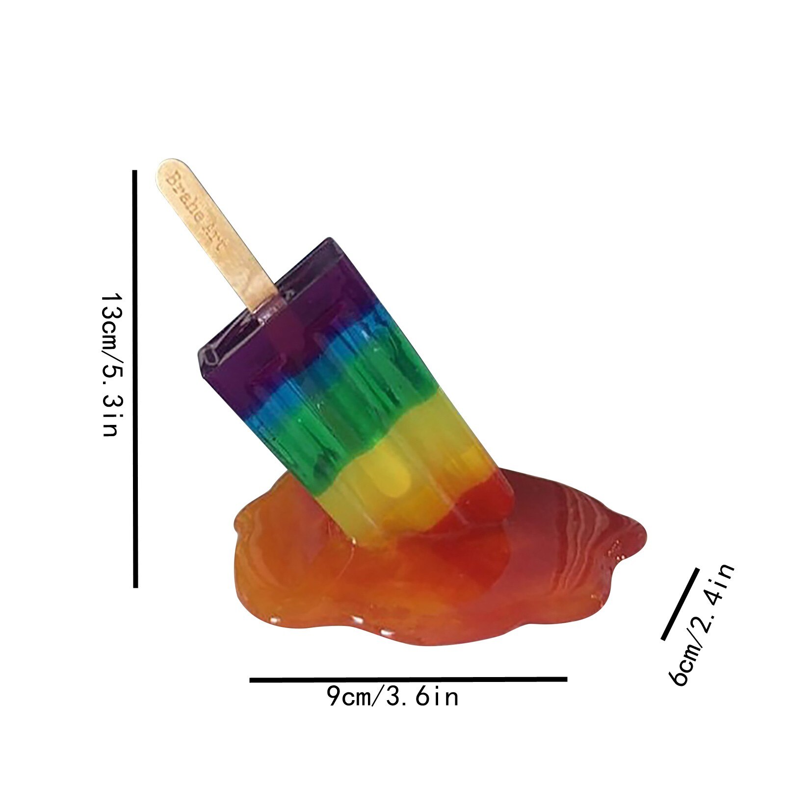 Sculpture de Popsicle en résine transparente, décoration de maison, artisanat Miniature, accessoires de crème glacée, décor de jardin