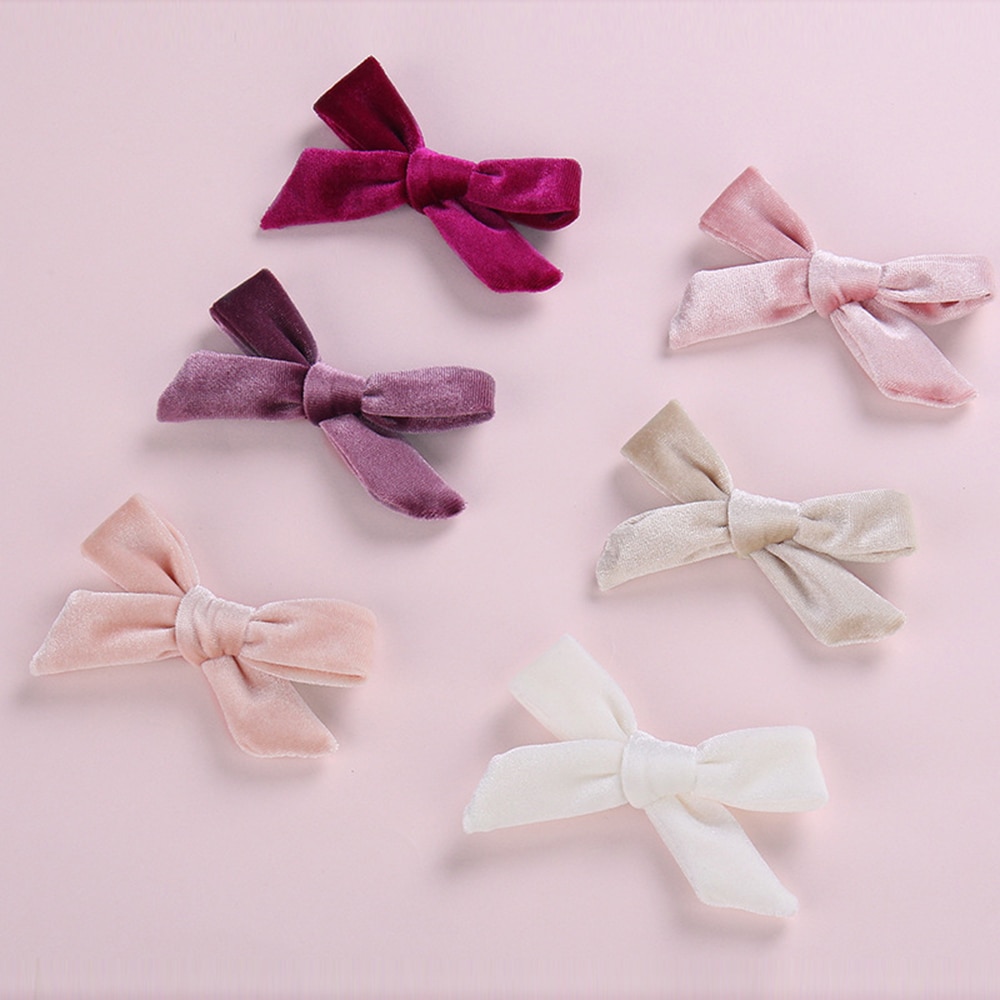 Doux bébé nœud papillon épingles à cheveux velours ruban nœud pinces à cheveux bébé fille chapeaux élastique enfants enfant en bas âge bébé cheveux accessoires
