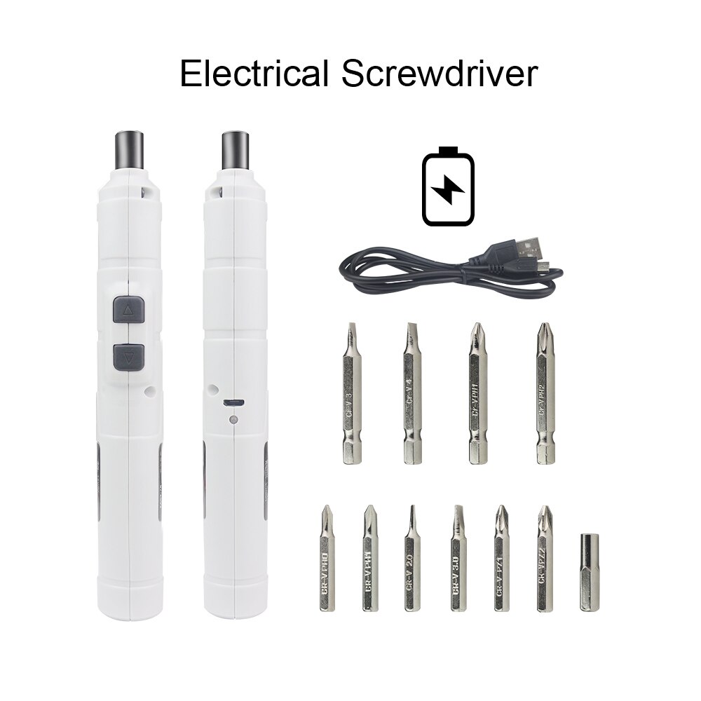 Mini Electric Screwdriver Rechargeable Cordless Power Screw Driver Kit Bit Set Power Tools 3.6V