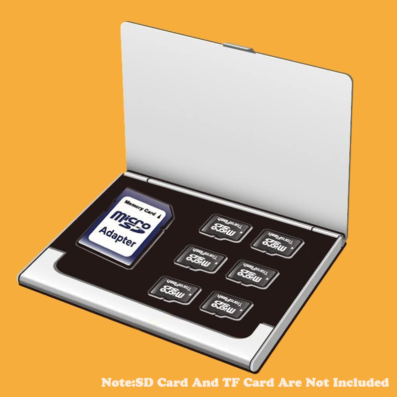 Micro SD Card Case Holder Storage Organizer, Ultra Slim stainless steel Portable TF MSD Memory Card Storage