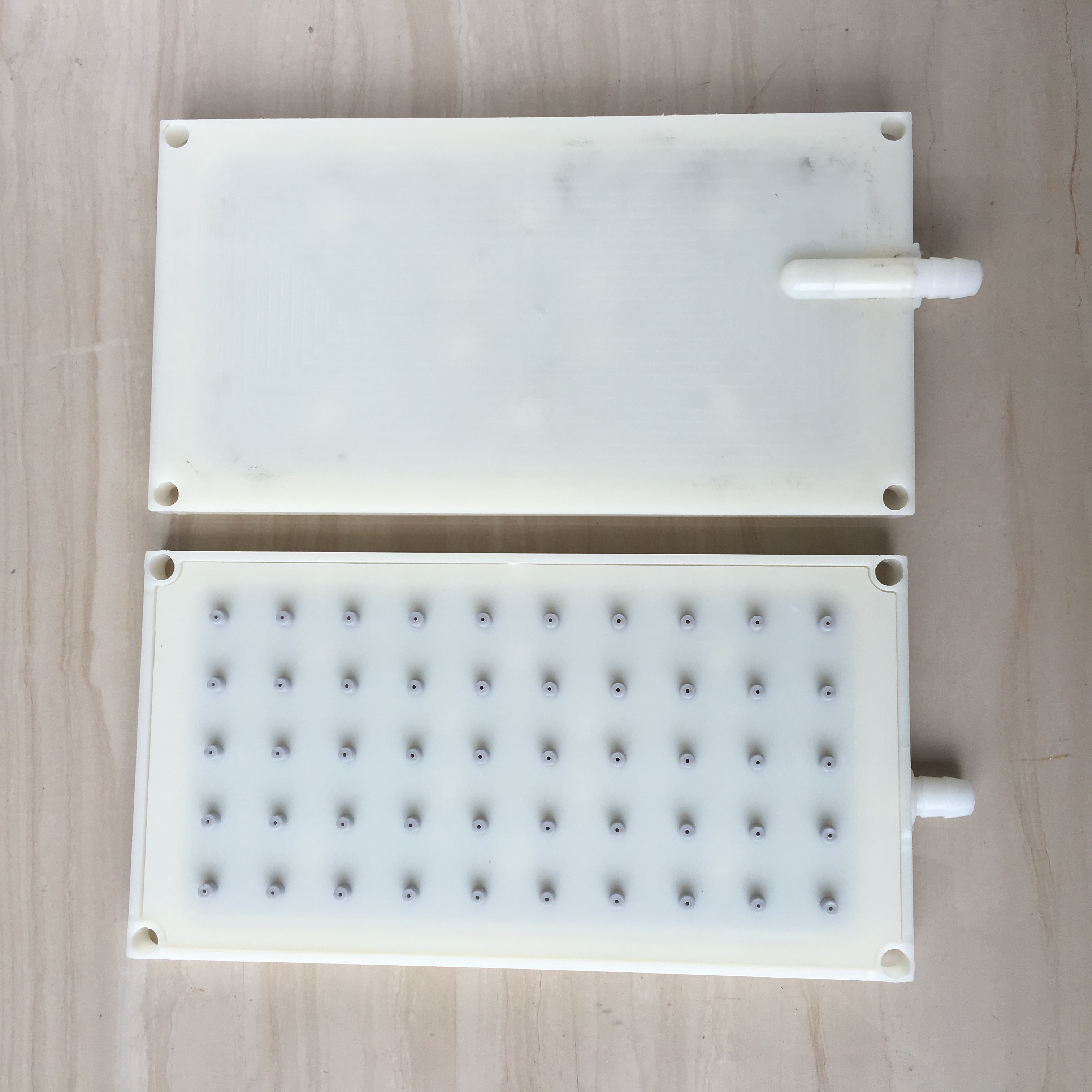 ABS 20.5X10.9cm douche rectangulaire 10mm type d'intubation pomme de douche 5*10 trou accessoires de pomme de douche à pulvérisation supérieure