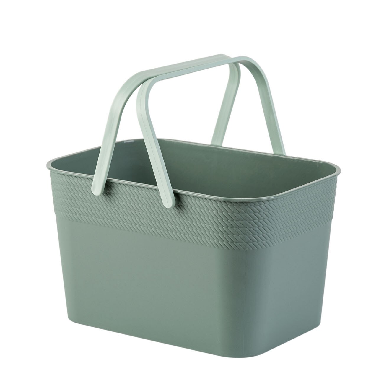 Cestino Portaoggetti Portatile In Plastica Per Baby Shower - Organizer Con Manico In Legno E Scomparti Per Bagno Bambino