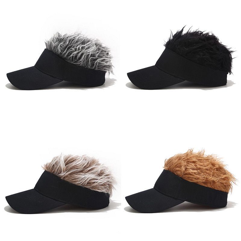 Baseball Cap Met Spiked Haren Pruik Mannen Vrouwen Casual Beknopte Zonnescherm Verstelbare Zonneklep Hoed Jongen Mode Accessoires
