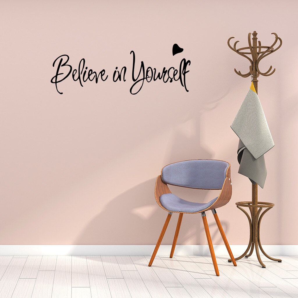 Wall Decals Believe In Yourself Letter Wall Stickers Inspirational For Home Decor Decorative Removable
