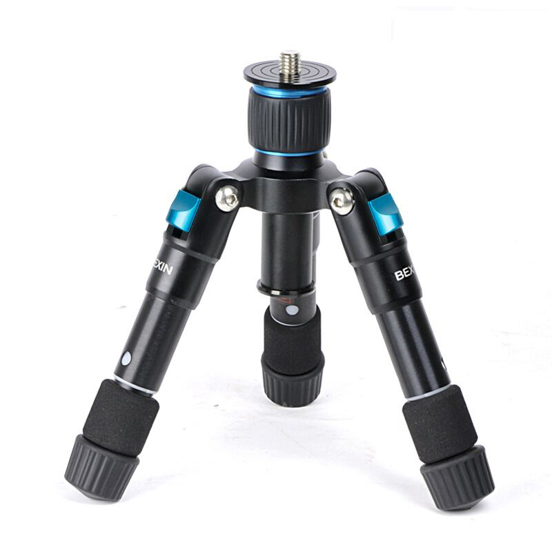 Mini soporte para cámara con trípode para teléfono móvil, trípode de aluminio para smartphones, adaptador de cámara, trípode para videocámara DSLRS Trípode de escritorio Mini trípode de viaje Trípode móvil: Dorado