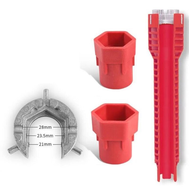 Multifunction Faucet Wrench Sink Installer Tools Water Pipe Spanner Tackle Tool for Toilet Bathroom Kitchen: 7 in 1