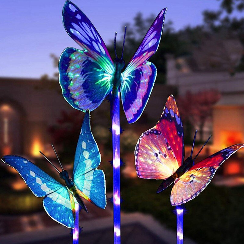 1Pcs Led Multi Kleur Vlinder Solar String Lights Glasvezel Decoratieve Outdoor Verlichting Voor Tuin Patio Lawn Party Kerst