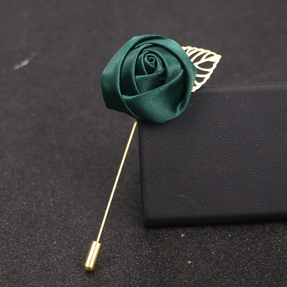 Mannen Pak Rose Bloem Broches Pins Canvas Stof Lint Stropdas 19 Kleuren Broche voor Vrouwen En Mannen Kleding accessoires