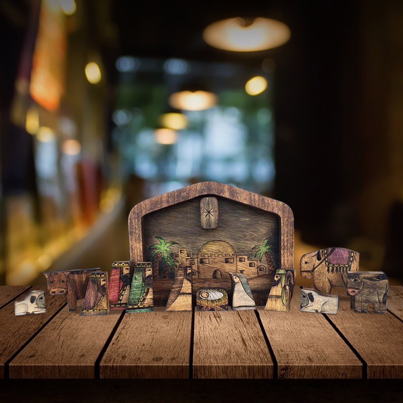 Kerststal Puzzel Met Hout Verbrand Houten Jezus Puzzels Puzzel Spel Voor Volwassenen En Kinderen Woondecoratie