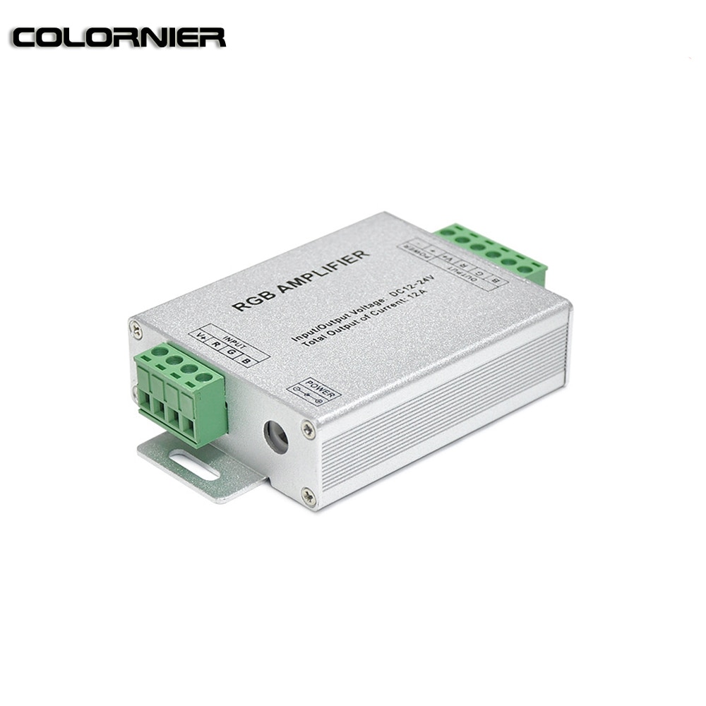 DC12V-24V Led RGB Amplifier RGBW Aluminum 24A 3CH 4CH Led Amplifier For 5050 3528 Led Strip Light Tape Power Repeater Console