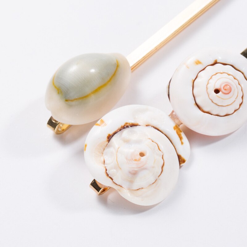 Find Me Shell Rhinestone Earrings Hairpins Jewelry Set for Women Simple Alloy Imitation Pearl Hair Clips Accessories