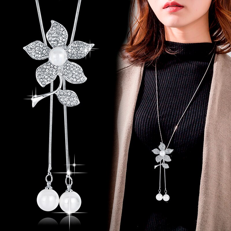 Lange halskæder og vedhæng geometrisk krystal statement halskæde til kvinder collier femme perle choker smykker: Lilla