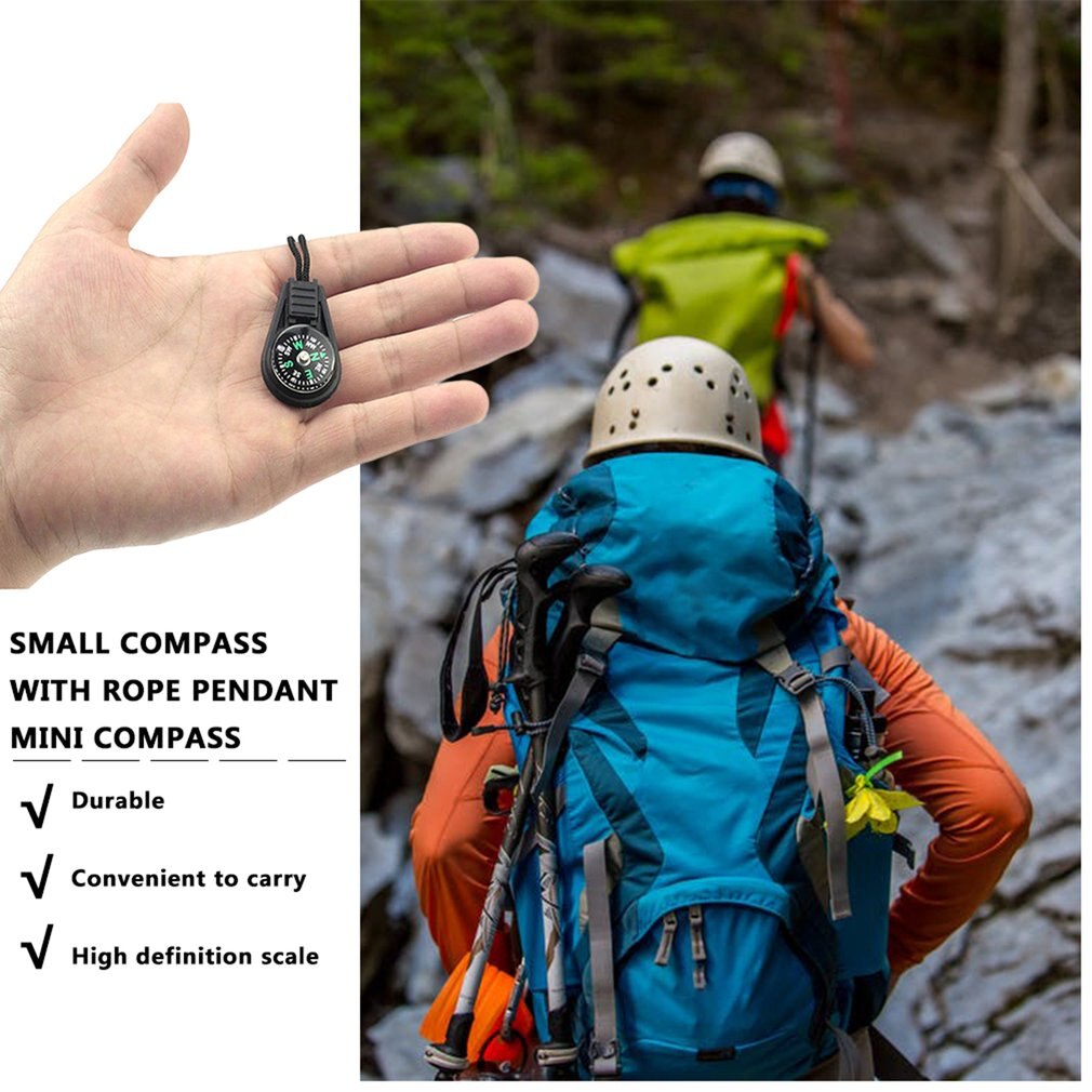 Kleine Kompas Met Touw Hanger Mini Kompas Kompas Outdoor Gereedschap Voor Camping Wandelen
