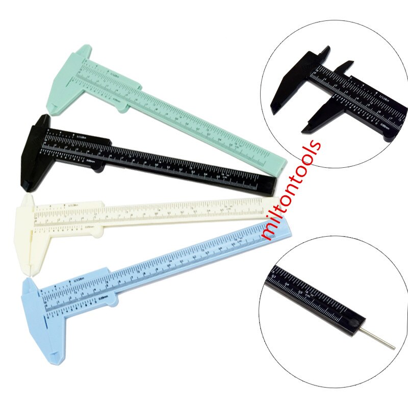 Mini pinza de pie de rey deslizante de plástico, regla de herramienta de medida, calibre deslizante, calibre de espesor, bricolaje, 80mm, 150mm, 6 pulgadas