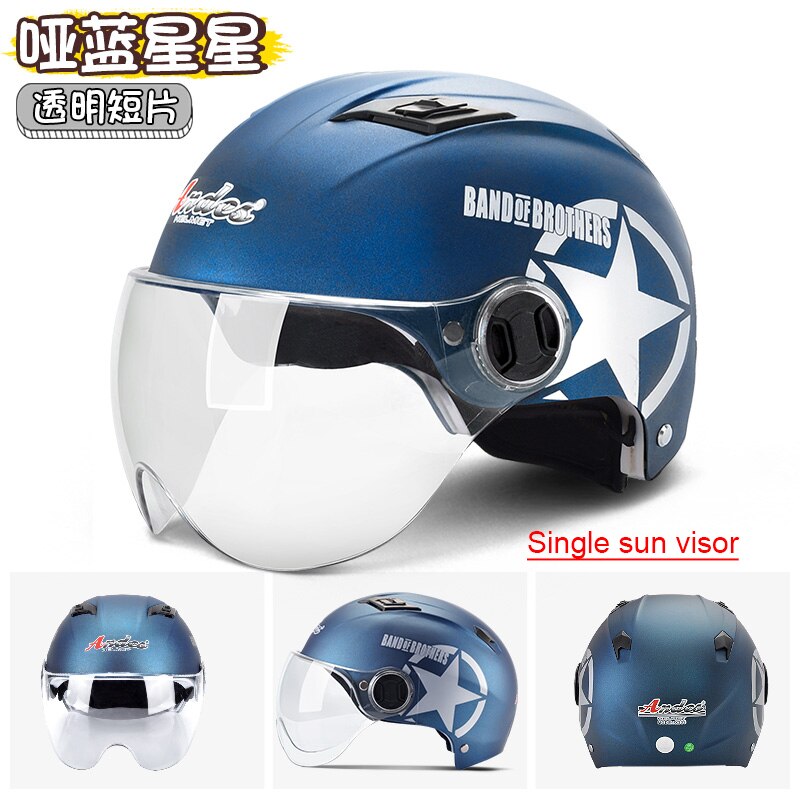 ANDES Helmet Electric Motorcycle Summer Seasons Gray Men Lady Half Helm Locomotive Cute Summer Full Helmet Light: 3