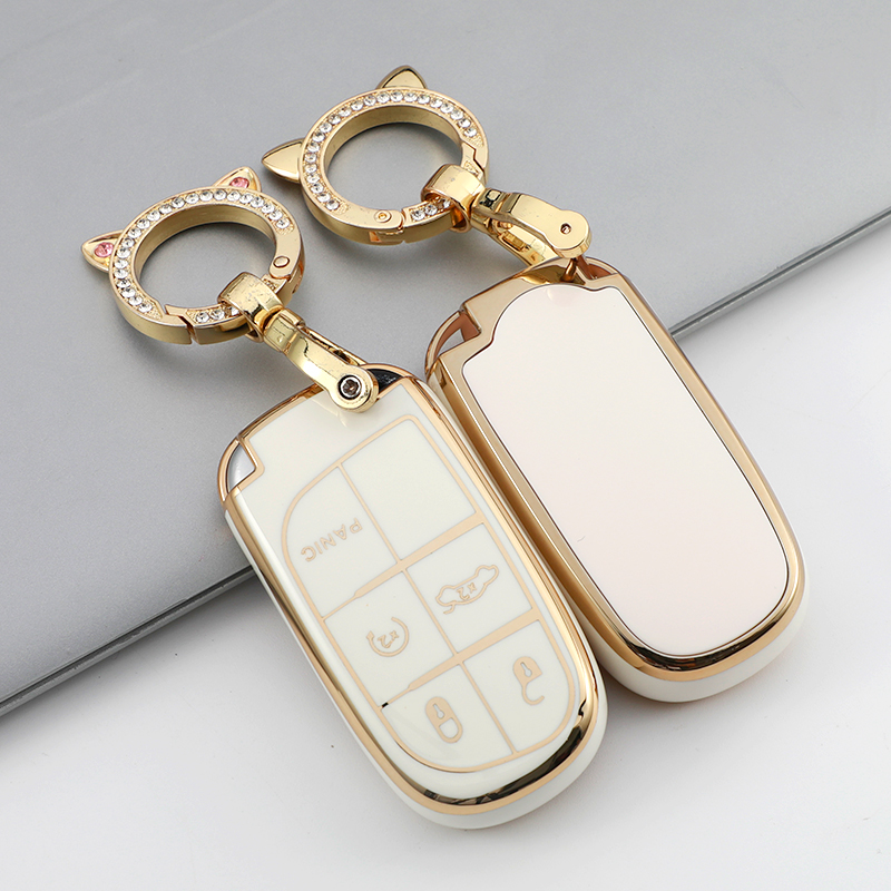 Funda de TPU para llave de coche, cubierta para Jeep WK2 KL BU MP Renegade Grand Cherokee Dodge Ram Charger 200 1500 Challenger Chrysler 300C Journey