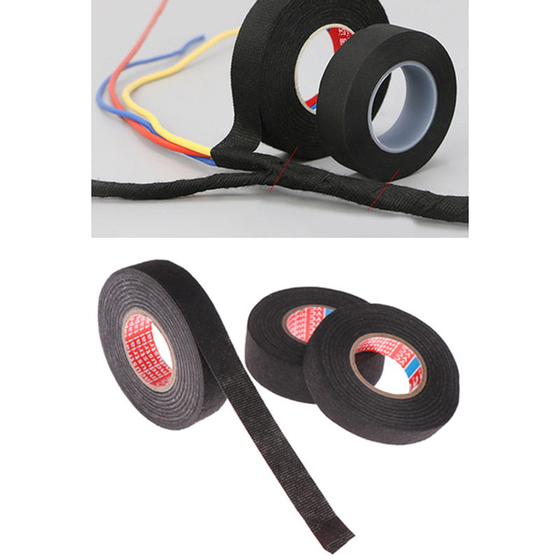 1Pcs 15mm Heat-resistant Flame Retardant Tape Coroplast Adhesive Cloth Tape For Car
