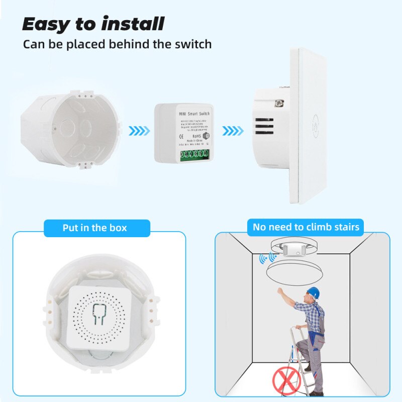 10/16A Mini Smart Wifi Diy Switch Ondersteuning 2 Manier Controle Smart Home Automation Module Werkt Met Alexa Google thuis Slimme Leven App