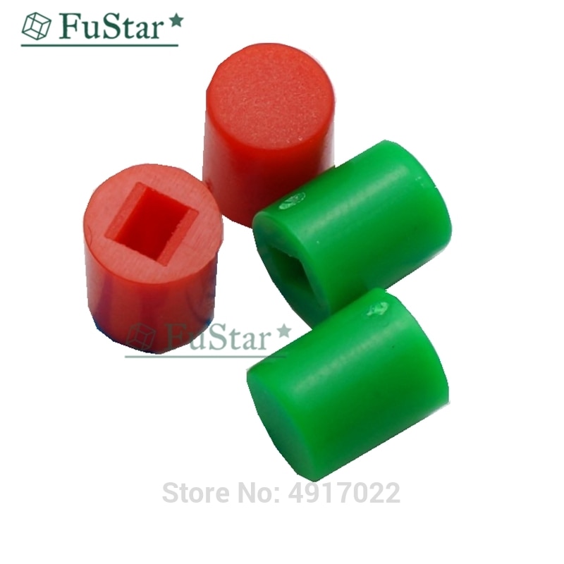 50pcs Tactile Push Button Switch Cap 7mm Applies to 5.8*5.8 7*7 8*8 8.5*8.5 Self-locking Switch Button Cap A06 Plastic 6*7 mm