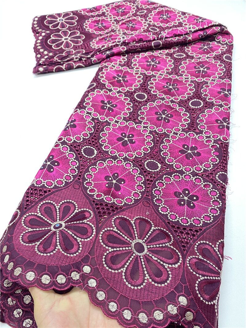 Nigerian Lace Fabrics Lace Swiss Voile Lace In Switzerland Dry Cotton African Lace Fabric For Women YA3758B-7