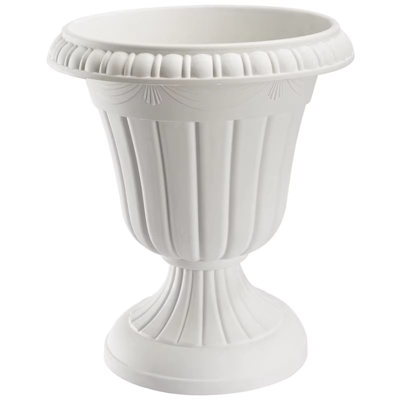 Goldene Vase für Hochzeit, Geburtstag, Weihnachten, Festival, Party, Dekoration, Originalität, retro-Stil, europäische Blumentopfvasen aus Kunststoff: Licht Grau