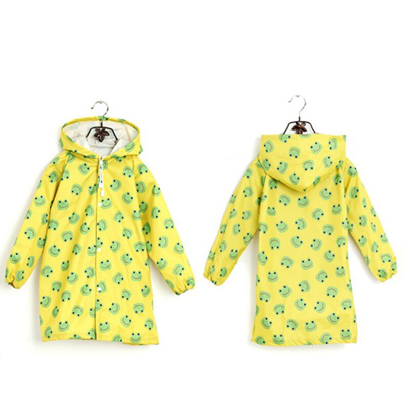Børn regnfrakke sød capa de chuva infantil vandtæt japan børn regnfrakke dække poncho regntøj hætteklædt jaqueta uigennemtrængelig: Gul / L
