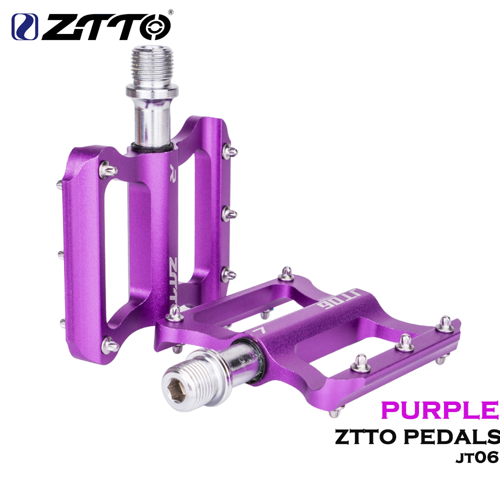 ZTTO Fahrrad Ultraleichtes Anti-Rutsch-Pedal 2 abgedichtetes Lager MTB Rennrad Pedal CNC Faltrad Pedale Flache breite Plattformpedale: Licht Grau