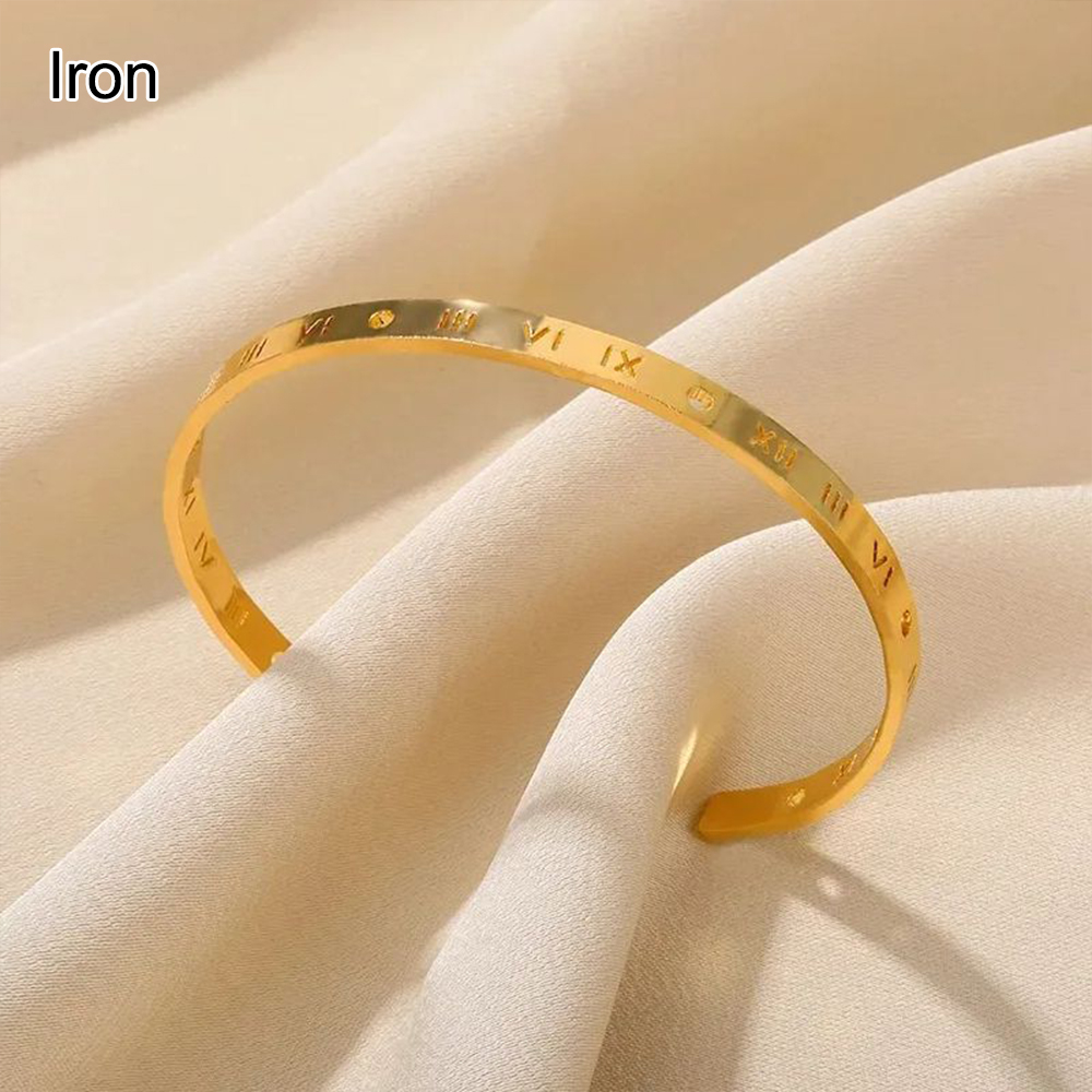 Stainless Steel Wide Bangles for Women Luxury Gold Color Open Chunky Cuff Bangle Bracelet femme Vintage Wedding Jewelry: Titanium Plated