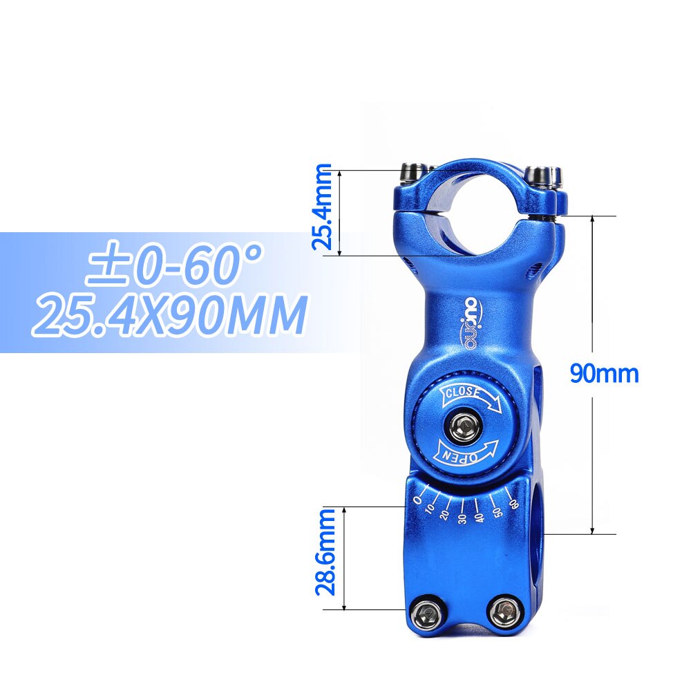 OUO Einstellen Stem 0-60 Grad Bike Lenker Vorbau 25.4/31,8mm Mountain Road Fixie Einstellbare MTB Vorbau 90/110/120/130mm Griff Teil