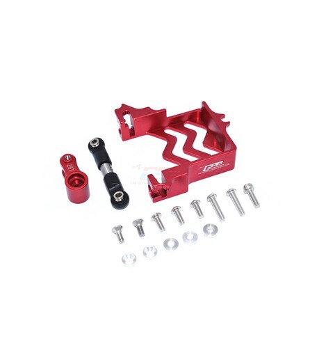 alluminio lega servo base + inossidabile acciaio timone asta + 25T servo braccio per TRAXXAS 1/10 MAXX mostro camion-89076-4: Rosso