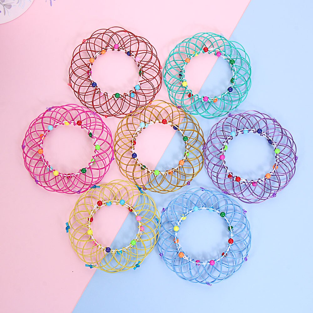 1PC Magie Mandala Blume Korb Spielzeug Mehrere Änderungen Magie Eisen Hoop Spielzeug Angst Relief Leicht zu Tragen Kreative Finger spielzeug