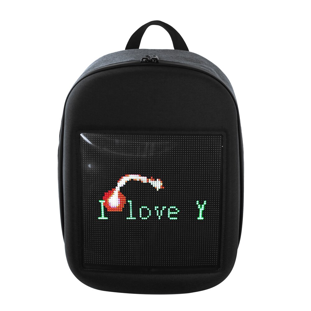 LED Display Screen Backpack Outdoor Dynamic Advertise Backpack DIY Wireless LED Walking Advertising Backpack APP control Screen: Black