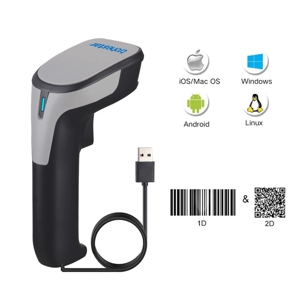 Scanner di codici a barre Trohestar lettore di codici a barre QR 2D 1D cablato Scanner portatili per IOS Android terminale POS inventario Windows: 1D and 2D