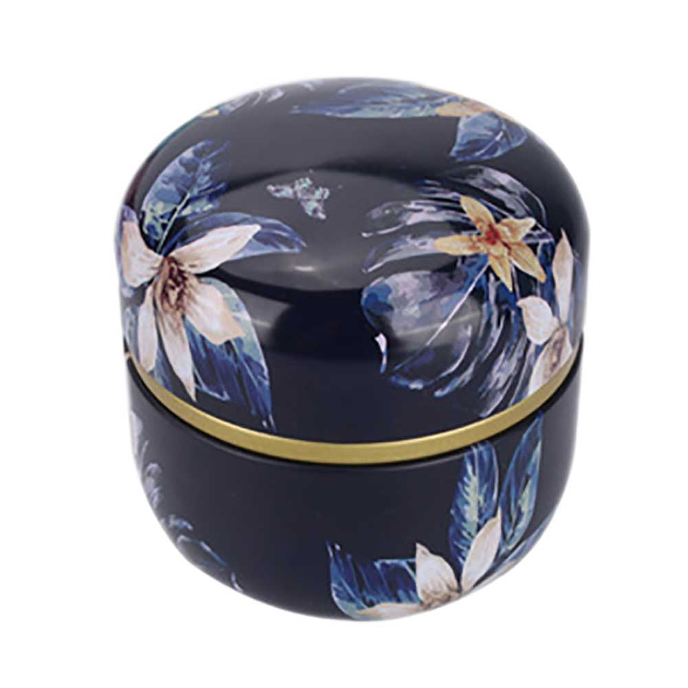 Japansk stil rund metal tin te æske med låg kaffepulver matcha slik kagebeholder rose krukke dåser etui mini opbevaringsboks: 2c