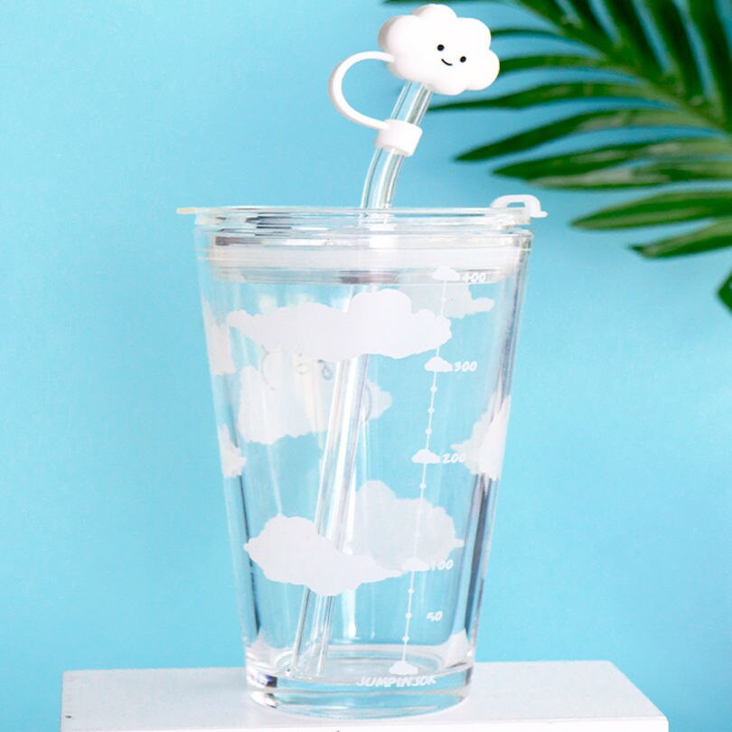 Bouteille d'eau en verre, 480ml, petit ours, nuage, dessin animé, pour étudiante, gobelet, Ins Simple, Version coréenne, été