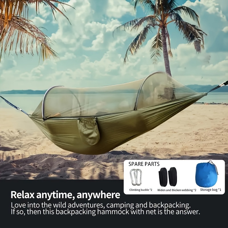 Mosquito Net Hammock Durable Camping Cot Up To 250kg Weight Capacity for Swing Options with Mosquito Net and Anti-Tipping