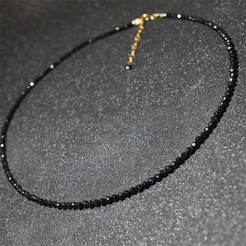 Einfache Schwarz Perlen Kurze Halskette Weibliche Schmuck Frauen Halsband Halsketten Schmuckstück Femme Damen Party Halskette