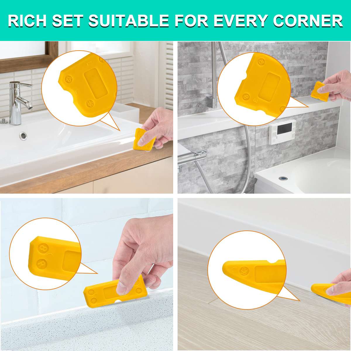 13PCS Silicone Remover Sealant Smooth Scraper Caulk Finisher Grout Kit Tools Floor Mould Removal Hand Tools Set Accessories