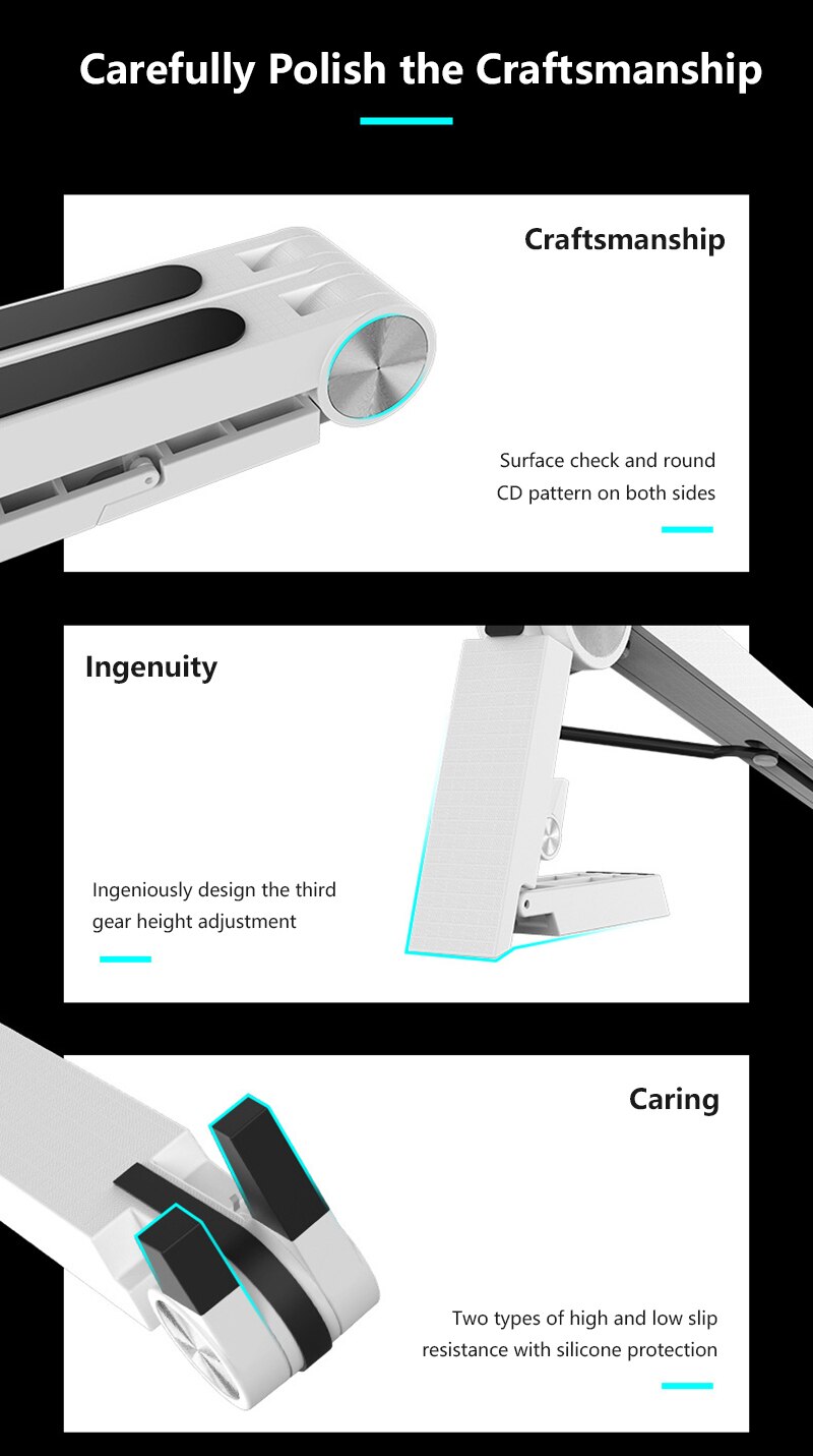 Portable Laptop Notebook Stand Holder For Macbook Air Pro 11 12 13 15 Non-slip Plastic Hardware PC Computer Cooling Bracket