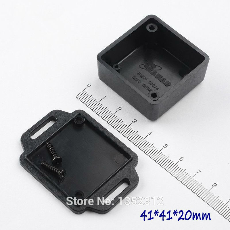 6 pcs/lot 41*41*20mm plastic project box for electronic wall mount plastic enclosure for pcb abs DIY junction box
