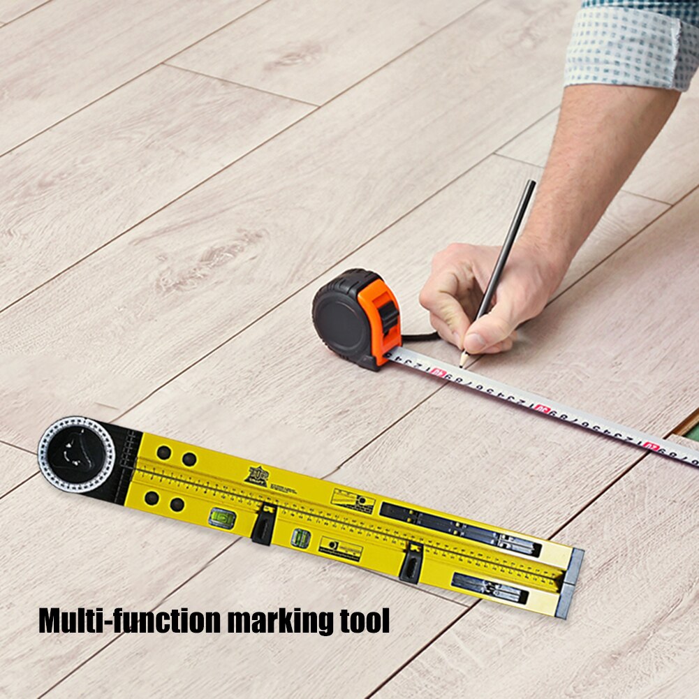 Multi-Function Scribing Gauge Woodworking Scribe Compasses Slope Measuring Angle Instrument Horizontal Level Positioning Tools
