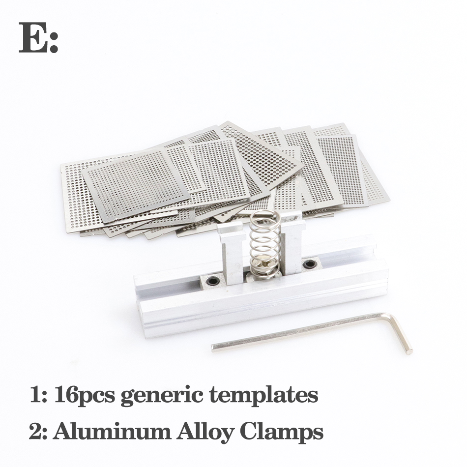 27Pcs /16pcs/10pcs BGA general template Universal Direct Heated Stencils For SMT SMD Chip Rpair and easy support: Yellow