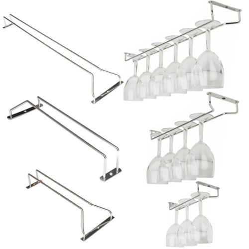 27/35/55cm Wine Glass Hanger Rack Stemware Home Bar Pub Holder Stainless Steel