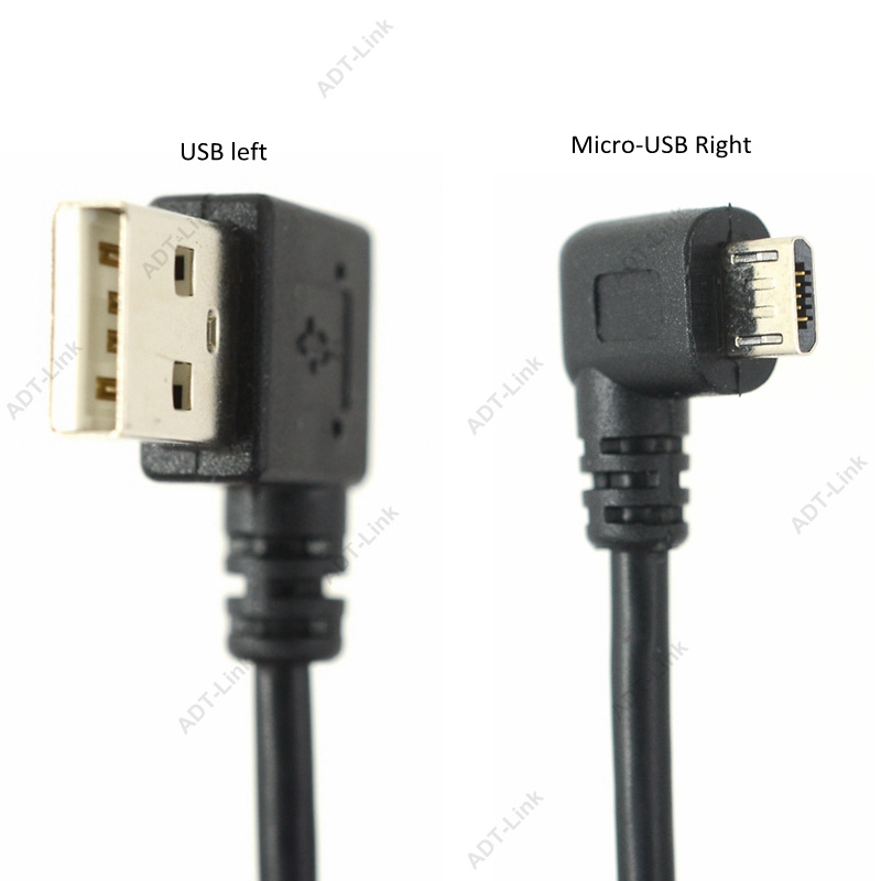 25CM korte 90 Graden Links Haaks USB 2.0 A male naar Micro USB B Male Kabel Rechts Links hoek Data Sync en Opladen Extender