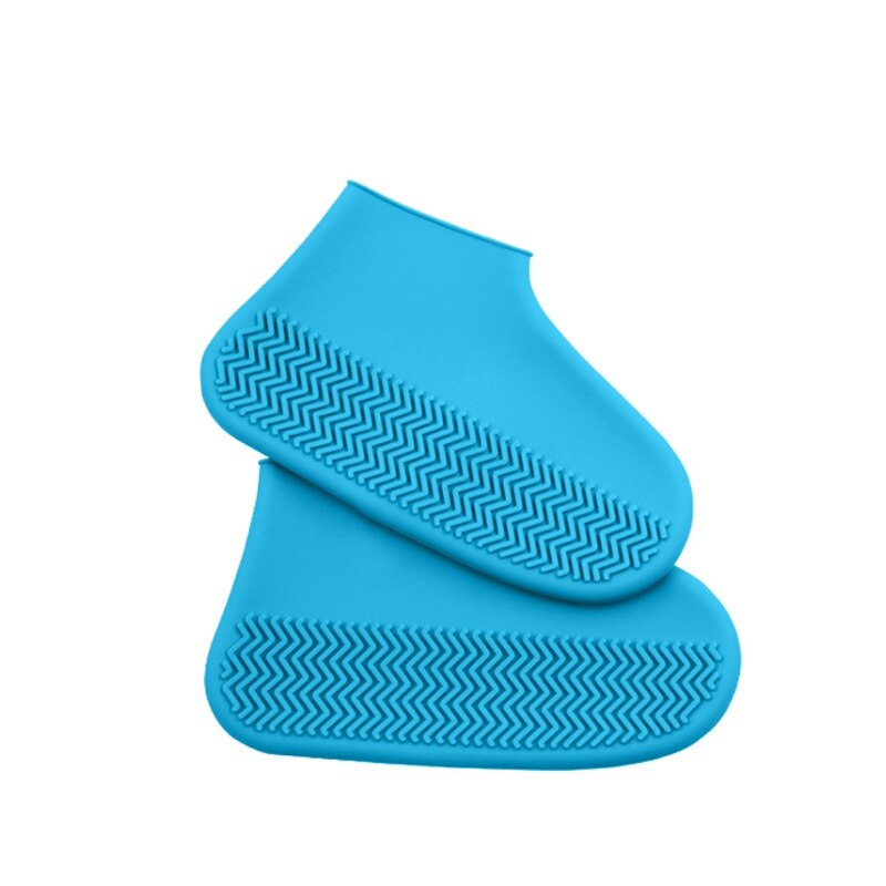 1 paar Wiederverwendbare Wasserdicht Nicht-Unterhose Silikon Regen Schuh Abdeckungen Elastizität Galoschen Stiefel Überschuhe Für draussen Camping Reisen: Blau / M
