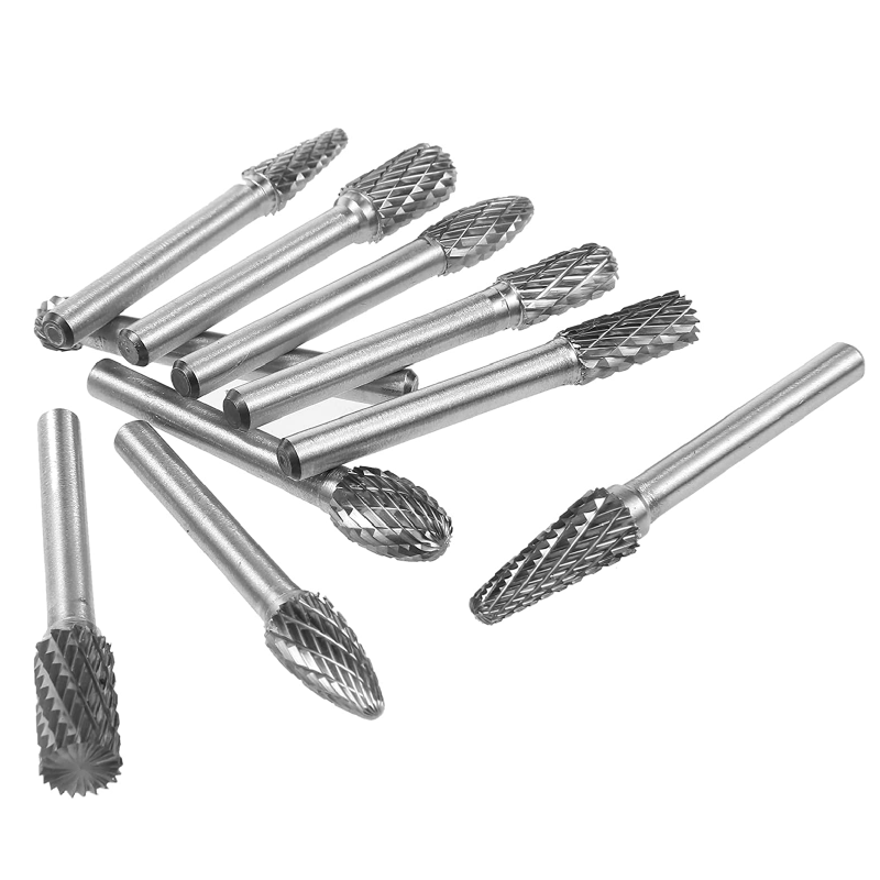 5 stk dobbeltspor roterende fil 6 × 6mm slipehode wolframkarbid freser borkronesett etterbehandling metallform