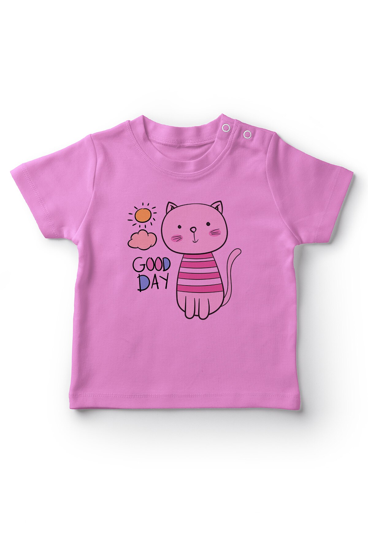 Angemiel Baby Gute Schild Gedruckt Nette Katze Baby Mädchen T-Shirt Rosa