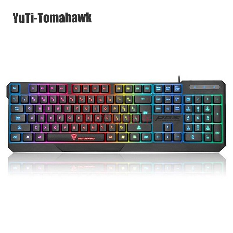 MotoSpeed K70 Wired Gaming Keyboard 7-Color LED Backlight 104 Keys Ergonomic Teclado USB Powered for Desktop Laptop