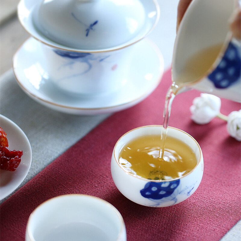 tea cup set porcelain chabei handpainted kungfu tea coffee cup white china cup of tea under glaze ceramic on sales Chinese cups